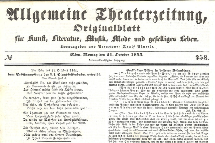 Die Allgemeine Theaterzeitung von 1844