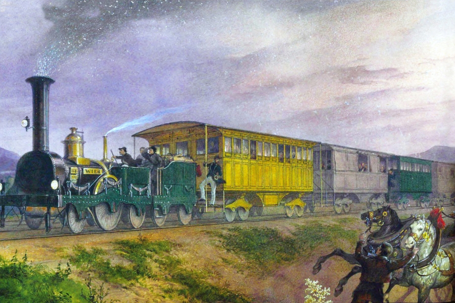 Die Südbahn bei Baden von Leander Russ, 1847